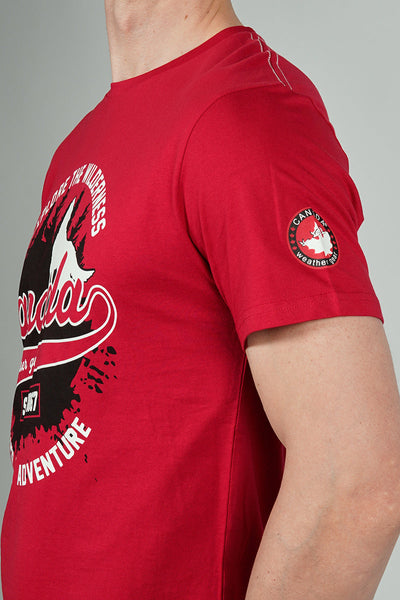 T-shirt imprimé Canada Weather Gear « Découvrez l'aventure » - Rouge