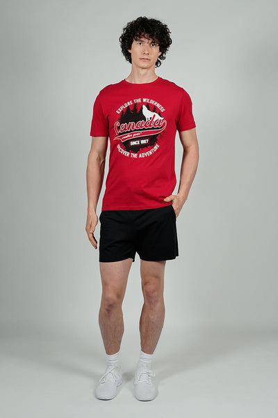 T-shirt imprimé Canada Weather Gear « Découvrez l'aventure » - Rouge