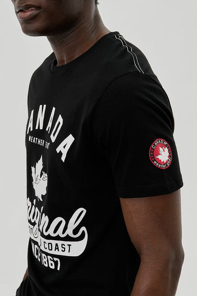 Canada Weather Gear Coast To Coast Print Tee - Black - Mens Tees & Tank Tops - Canada Weather Gear
