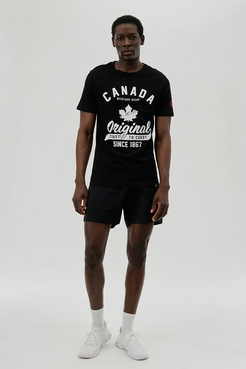 Canada Weather Gear Coast To Coast Print Tee - Black - Mens Tees & Tank Tops - Canada Weather Gear