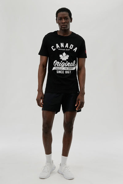 Canada Weather Gear Coast To Coast Print Tee - Black - Mens Tees & Tank Tops - Canada Weather Gear