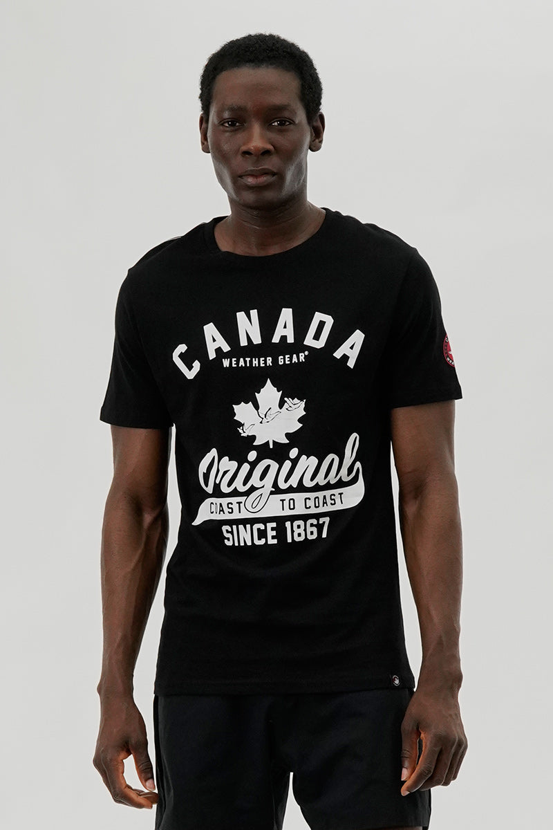 Canada Weather Gear Coast To Coast Print Tee - Black - Mens Tees & Tank Tops - Canada Weather Gear