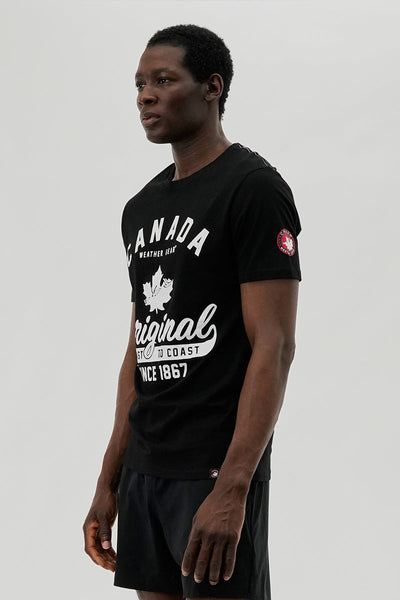 Canada Weather Gear Coast To Coast Print Tee - Black - Mens Tees & Tank Tops - Canada Weather Gear