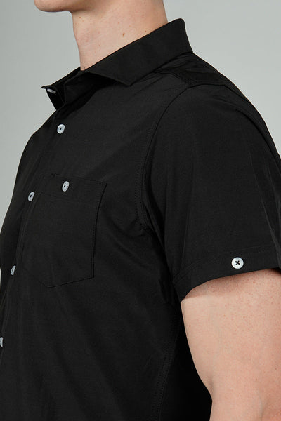 Canada Weather Gear Travel Collection Basic Button Up Casual Shirt - Black