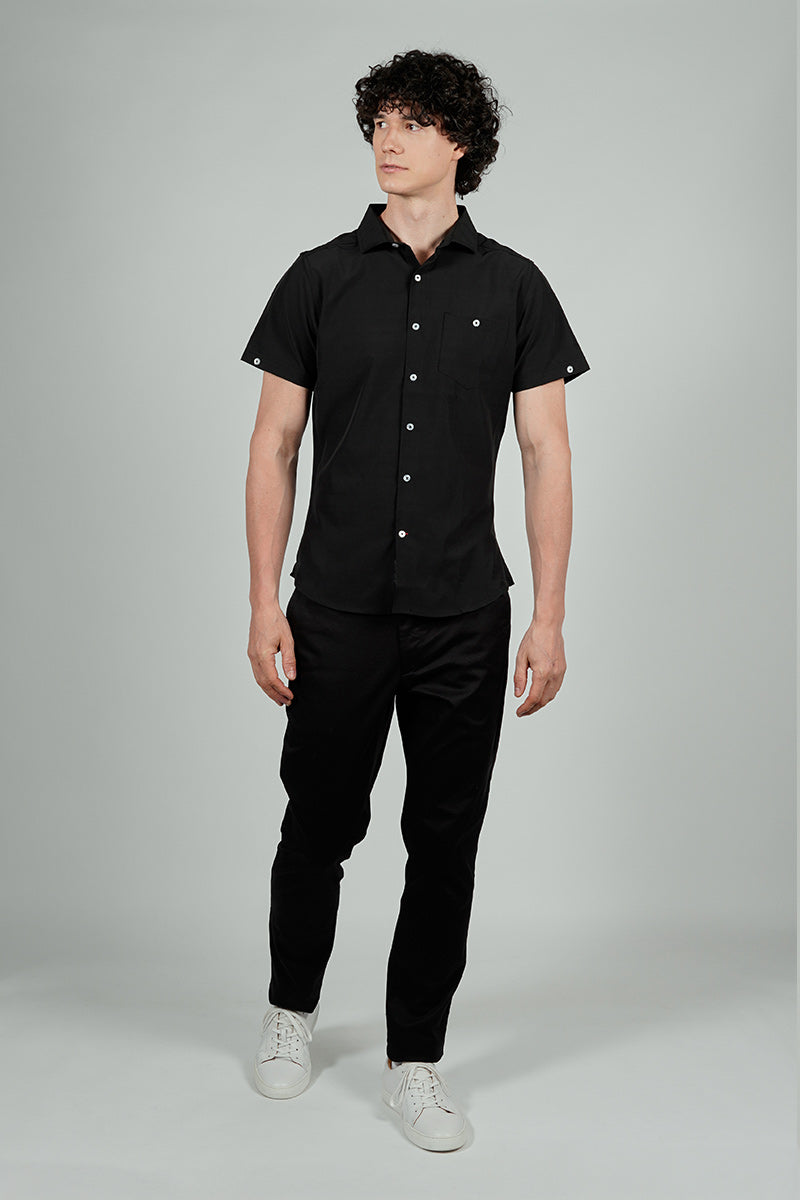 Canada Weather Gear Travel Collection Basic Button Up Casual Shirt - Black
