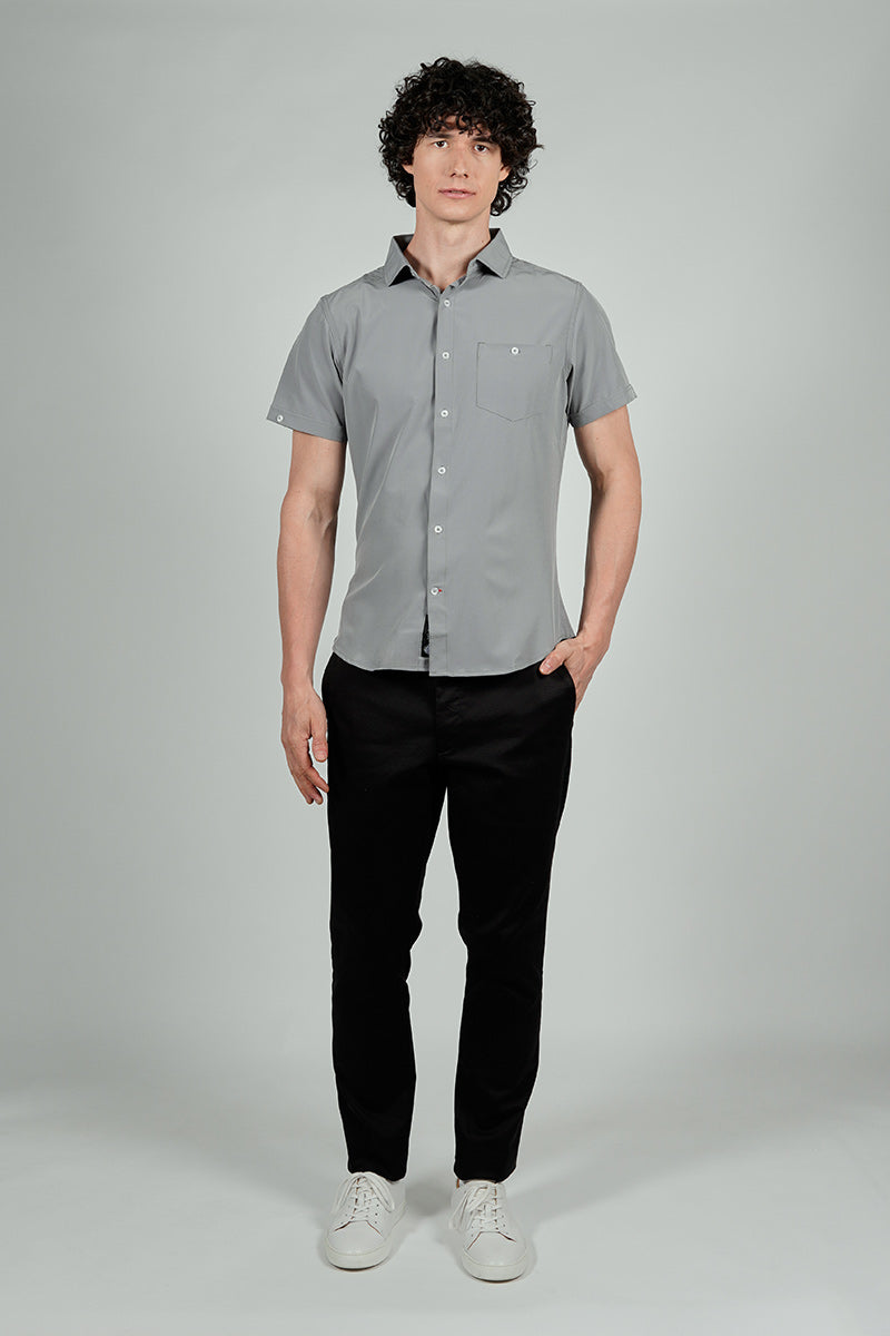 Canada Weather Gear Travel Collection Basic Button Up Casual Shirt - Grey