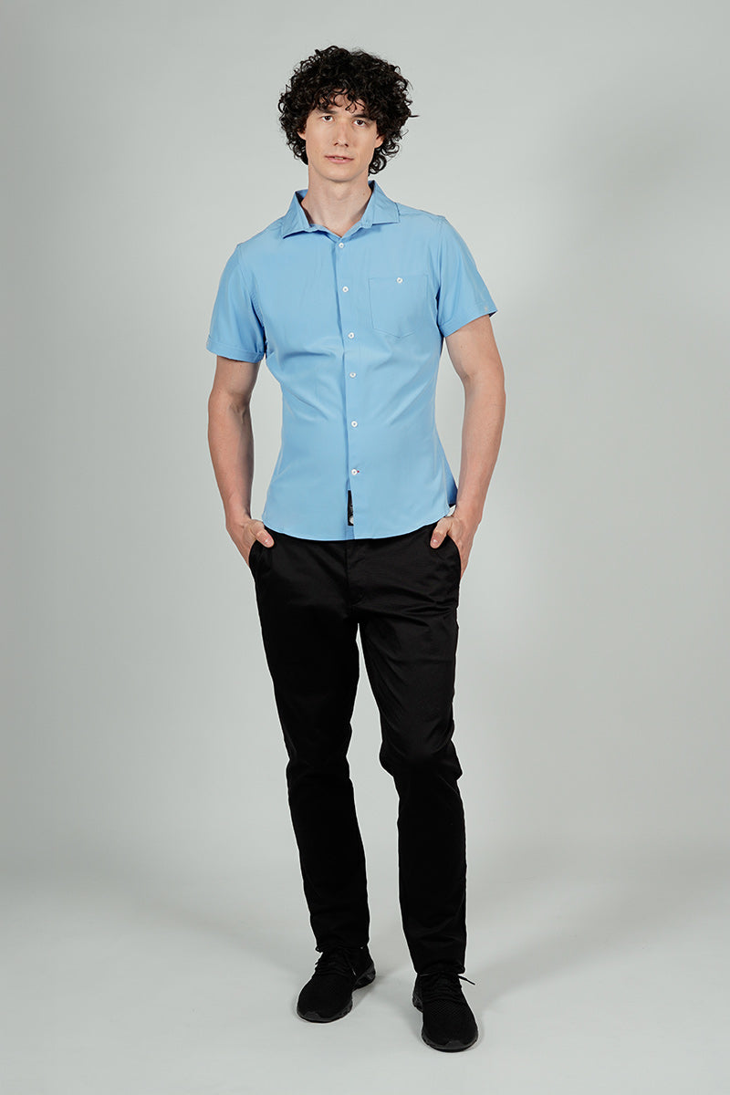Canada Weather Gear Travel Collection Basic Button Up Casual Shirt - Blue