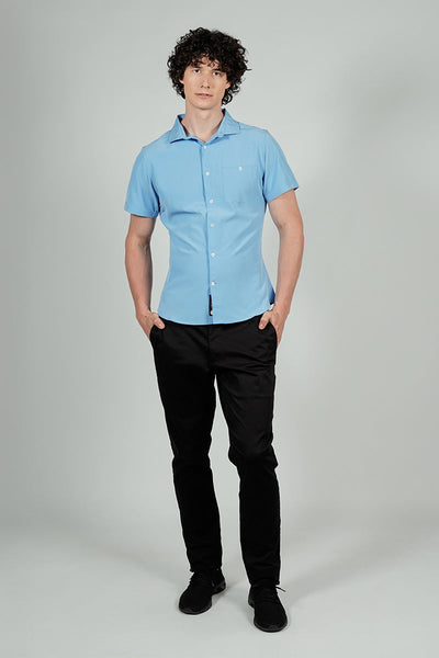 Canada Weather Gear Travel Collection Basic Button Up Casual Shirt - Blue