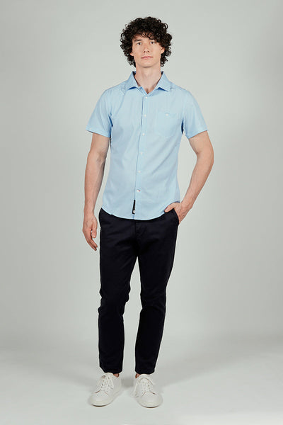Canada Weather Gear Travel Collection Patterned Button Up Casual Shirt - Blue
