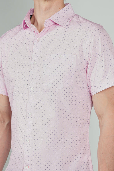 Canada Weather Gear Travel Collection Patterned Button Up Casual Shirt - Blush