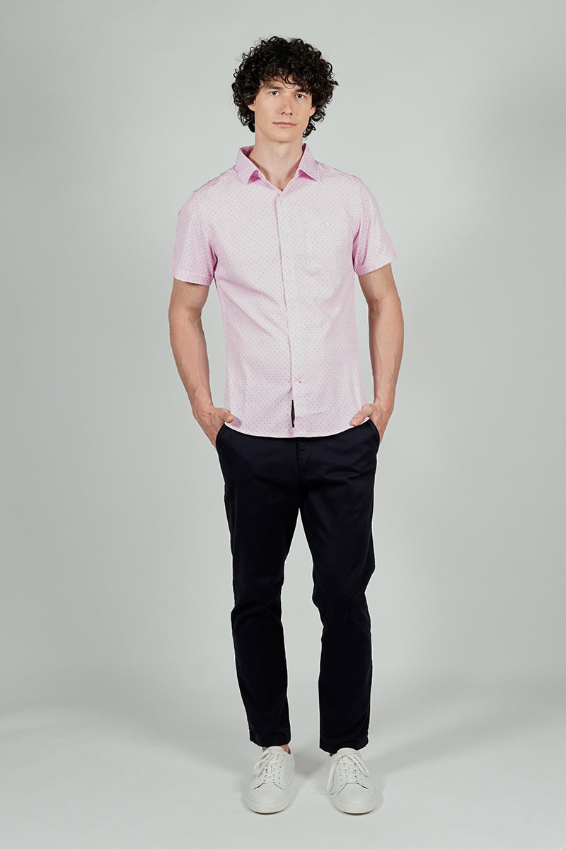 Canada Weather Gear Travel Collection Patterned Button Up Casual Shirt - Blush