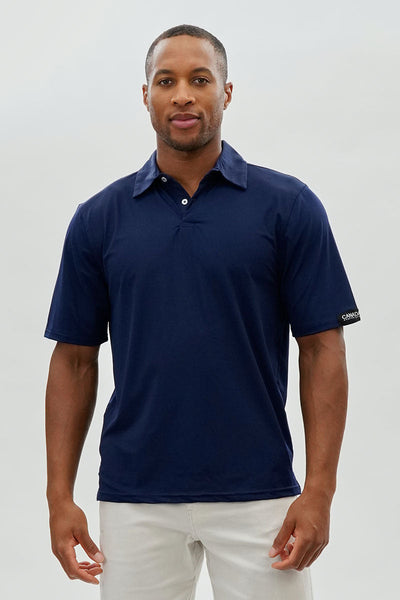 Canada Weather Gear Travel Collection Micro Stripe Polo Shirt - Navy - Mens Polo Shirts - Canada Weather Gear