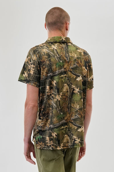 Canada Work Gear Camo Print Collared Polo Shirt - Green - Mens Polo Shirts - Canada Weather Gear