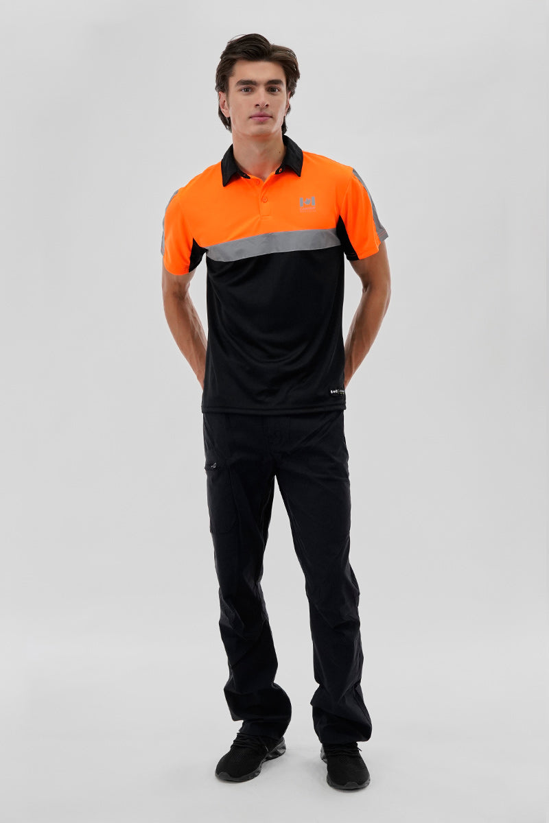 Canada Work Gear Hi-Vis Short Sleeve Polo Shirt - Orange - Mens Polo Shirts - Canada Weather Gear
