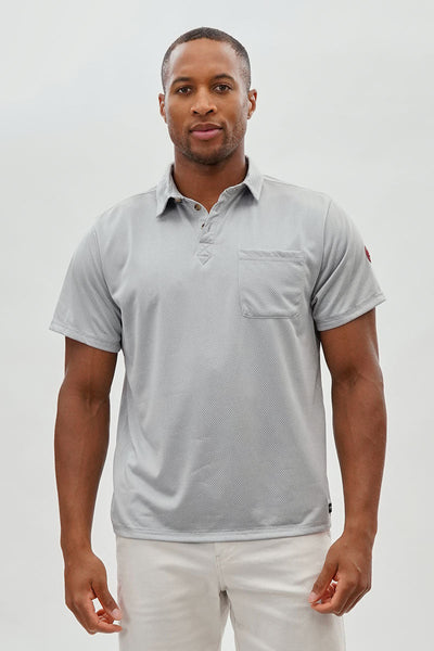 Canada Weather Gear Waffle Texture Polo Shirt - Grey - Mens Polo Shirts - Canada Weather Gear