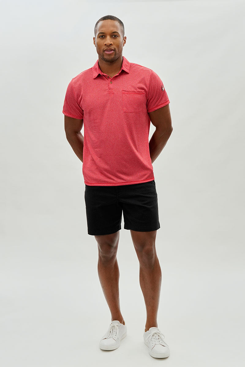 Canada Weather Gear Waffle Texture Polo Shirt - Red