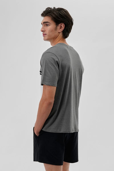 Canada Weather Gear Striped Colour Block Tee - Grey - Mens Tees & Tank Tops - Canada Weather Gear