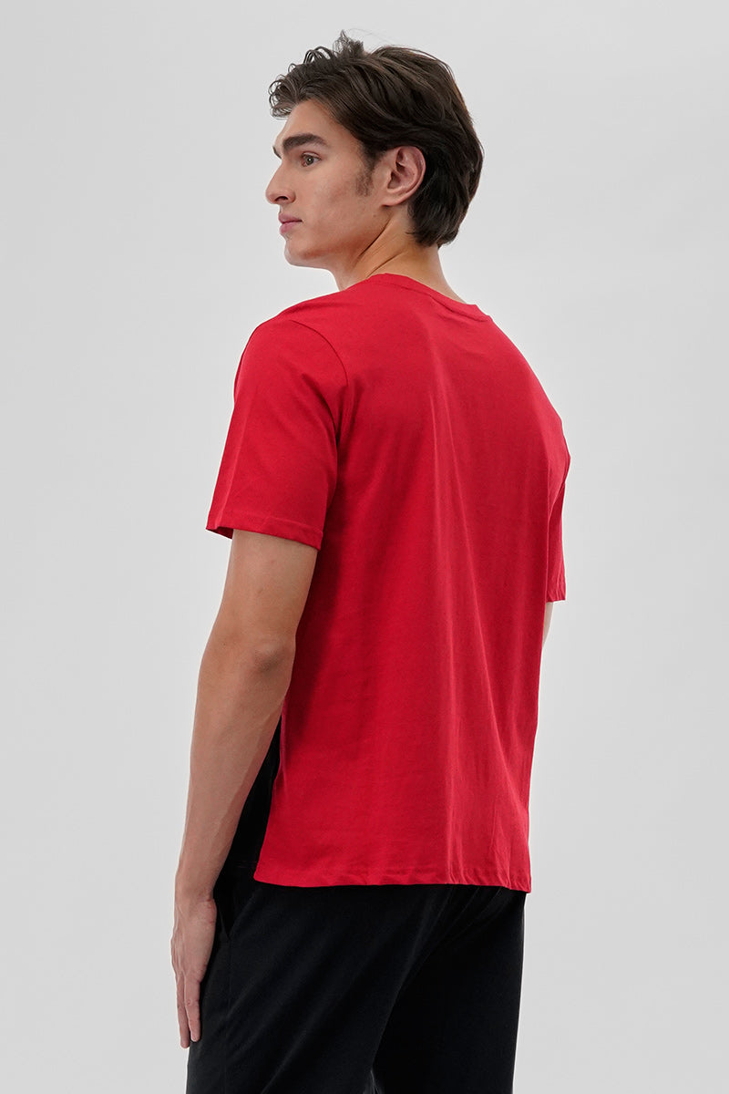Canada Weather Gear Striped Colour Block Tee - Red - Mens Tees & Tank Tops - Canada Weather Gear