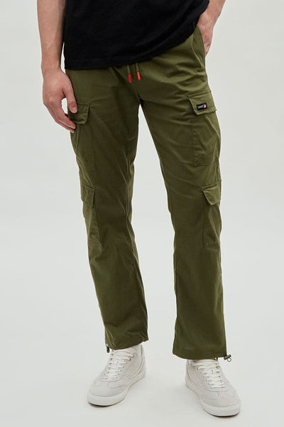Canada Weather Gear Adventure Bound Tie Waist Cargo Pocket Pants - Olive - Mens Pants - Canada Weather Gear
