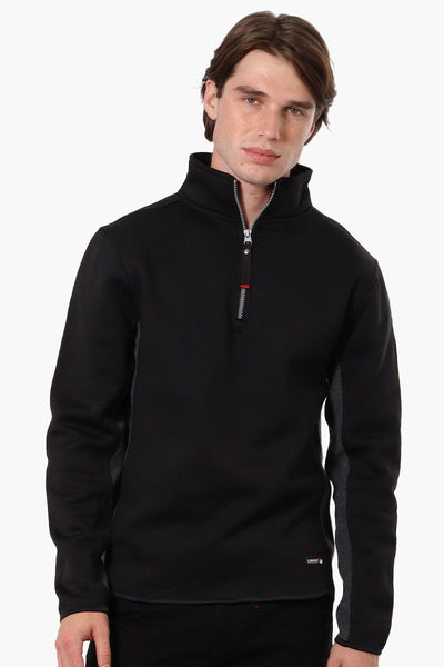 Canada Weather Gear Solid Half Zip Sweatshirt - Black - Mens Hoodies & Sweatshirts - Canada Weather Gear