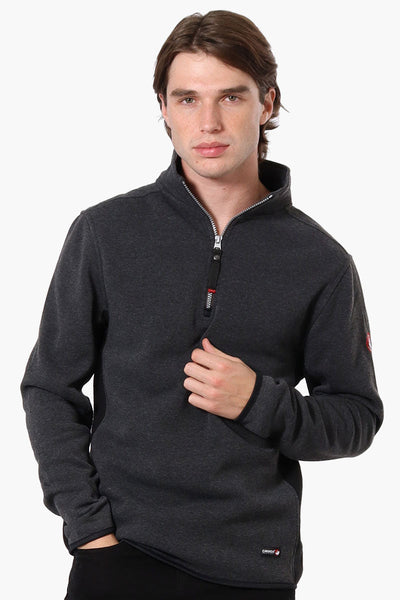 Canada Weather Gear Solid Half Zip Sweatshirt - Black - Mens Hoodies & Sweatshirts - Canada Weather Gear