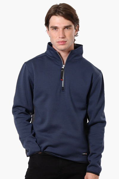 Canada Weather Gear Solid Half Zip Sweatshirt - Navy - Mens Hoodies & Sweatshirts - Canada Weather Gear