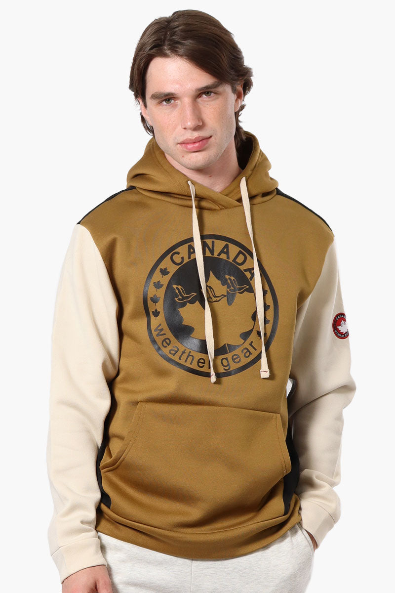 Canada Weather Gear Colour Block Hoodie - Brown - Mens Hoodies & Sweatshirts - Canada Weather Gear