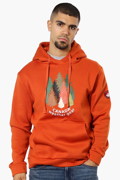 Canada Weather Gear Forest Graphic Hoodie - Orange - Mens Hoodies & Sweatshirts - Canada Weather Gear