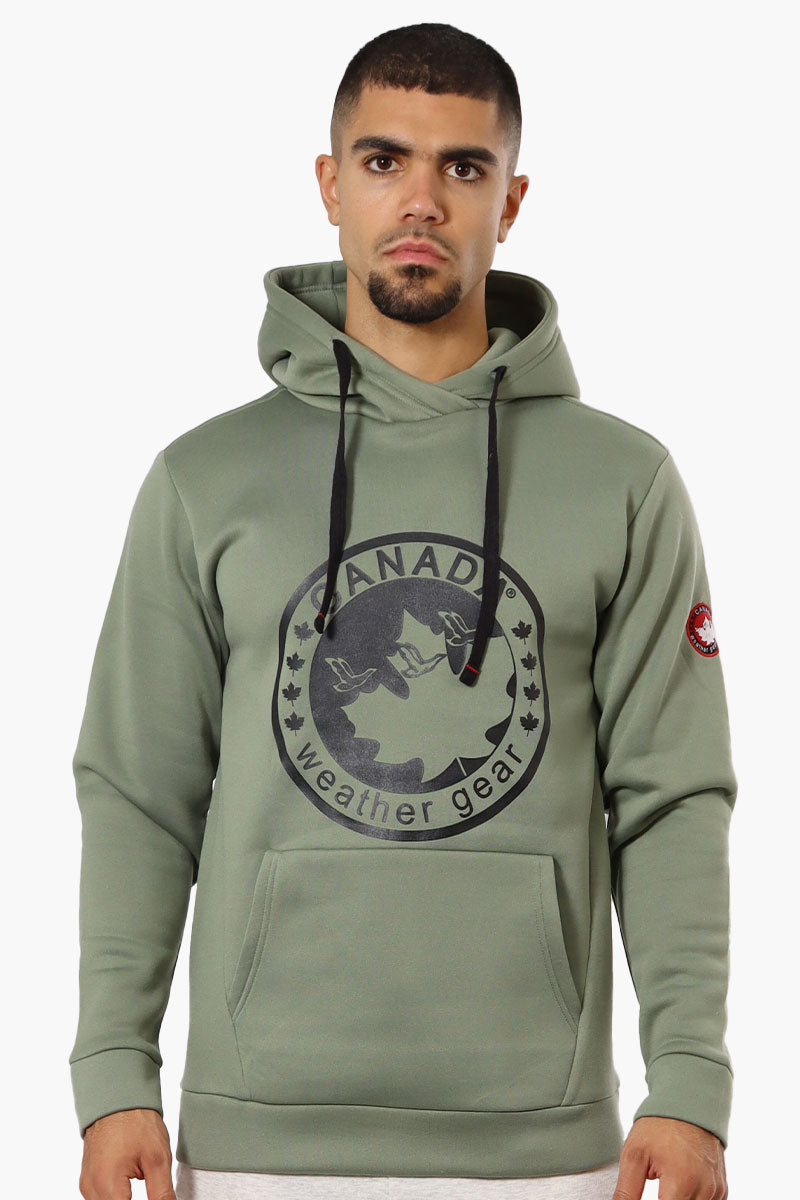 Canada Weather Gear Logo Print Hoodie - Green - Mens Hoodies & Sweatshirts - Canada Weather Gear