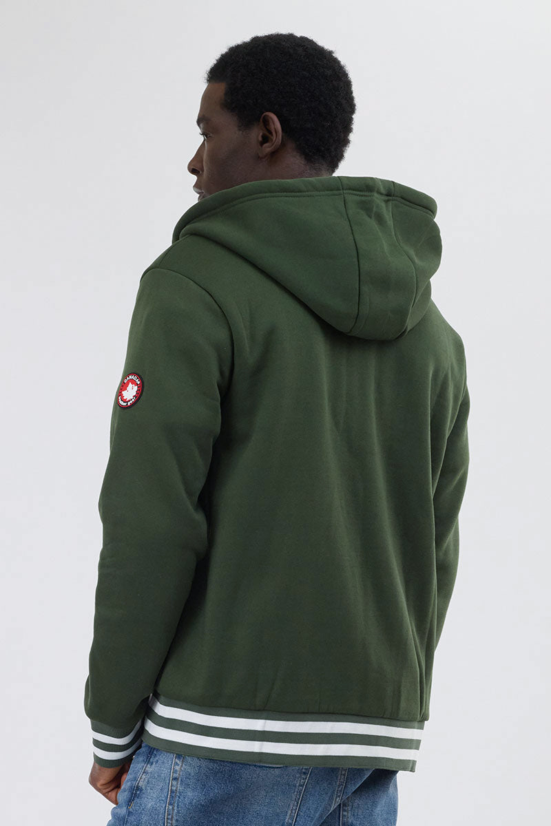 Canada Weather Gear Fleece Lined Zip Up Hoodie - Olive - Mens Hoodies & Sweatshirts - Canada Weather Gear