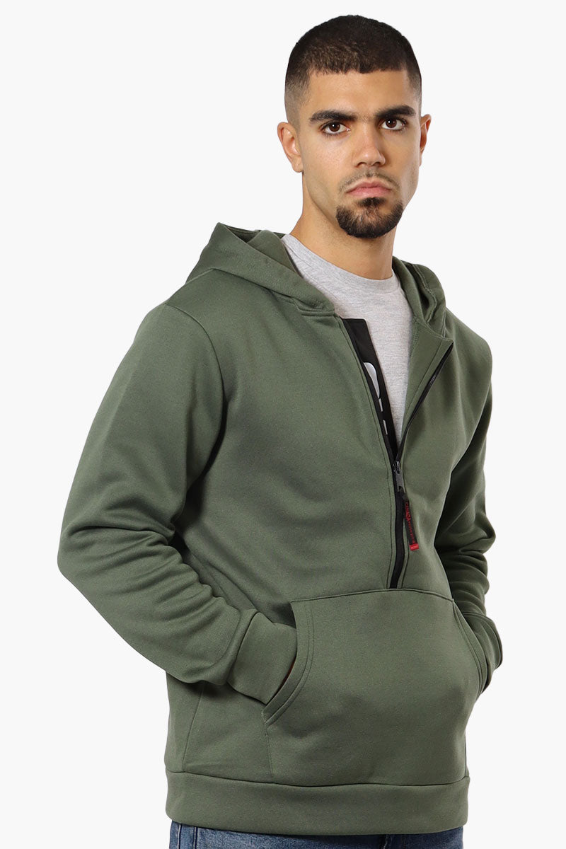 Canada Weather Gear Logo Zipper Detail Hoodie - Green - Mens Hoodies & Sweatshirts - Canada Weather Gear