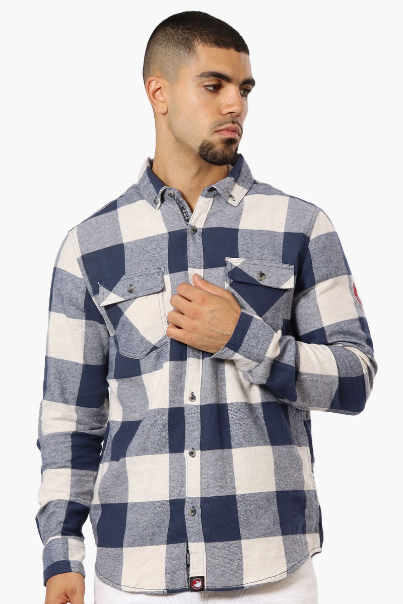 Canada Weather Gear Plaid Cotton Casual Shirt - Blue - Mens Casual Shirts - Canada Weather Gear