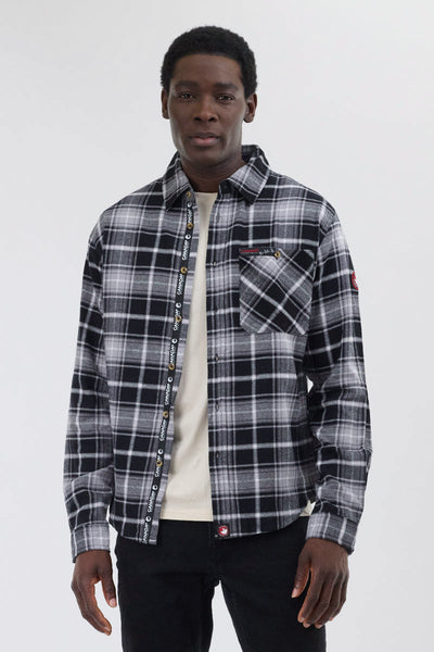 Canada Weather Gear Flannel Button Up Casual Shirt - Grey - Mens Casual Shirts - Canada Weather Gear