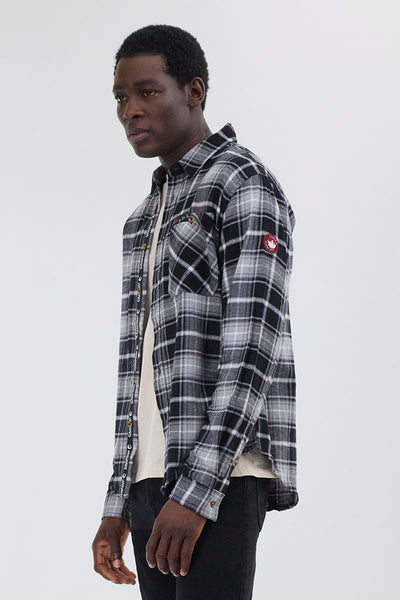 Canada Weather Gear Flannel Button Up Casual Shirt - Grey - Mens Casual Shirts - Canada Weather Gear