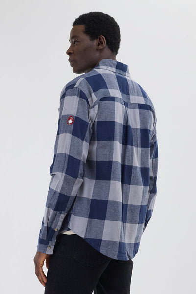 Canada Weather Gear Flannel Button Up Casual Shirt - Navy - Mens Casual Shirts - Canada Weather Gear
