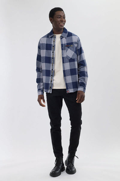 Canada Weather Gear Flannel Button Up Casual Shirt - Navy - Mens Casual Shirts - Canada Weather Gear