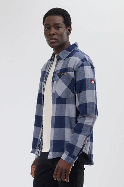 Canada Weather Gear Flannel Button Up Casual Shirt - Navy - Mens Casual Shirts - Canada Weather Gear