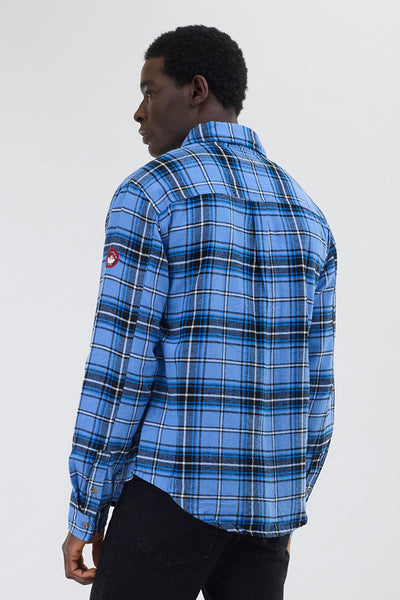 Canada Weather Gear Flannel Button Up Casual Shirt - Blue - Mens Casual Shirts - Canada Weather Gear
