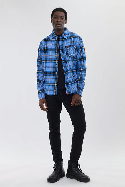 Canada Weather Gear Flannel Button Up Casual Shirt - Blue - Mens Casual Shirts - Canada Weather Gear
