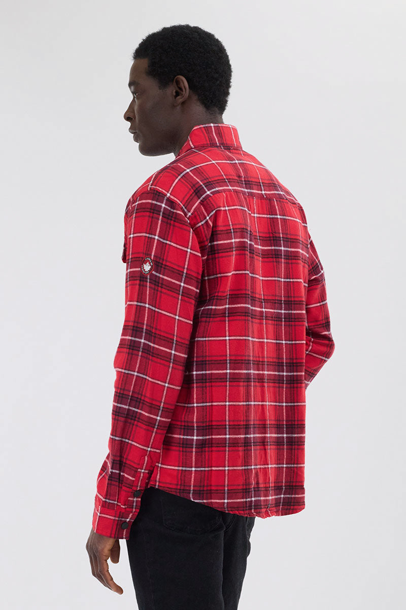 Canada Weather Gear Flannel Button Up Casual Shirt - Red - Mens Casual Shirts - Canada Weather Gear