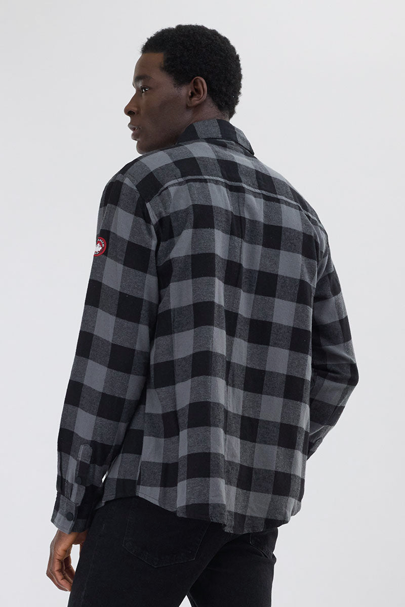 Canada Weather Gear Plaid Button Up Casual Shirt - Black - Mens Casual Shirts - Canada Weather Gear