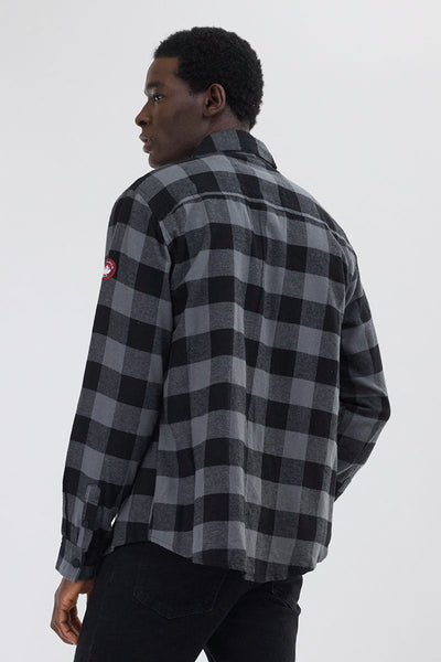 Canada Weather Gear Plaid Button Up Casual Shirt - Black - Mens Casual Shirts - Canada Weather Gear