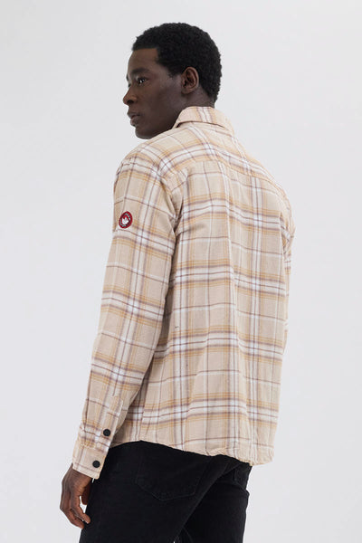 Canada Weather Gear Plaid Button Up Casual Shirt - Cream - Mens Casual Shirts - Canada Weather Gear