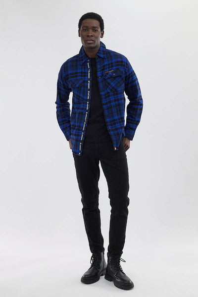 Canada Weather Gear Plaid Button Up Casual Shirt - Blue - Mens Casual Shirts - Canada Weather Gear