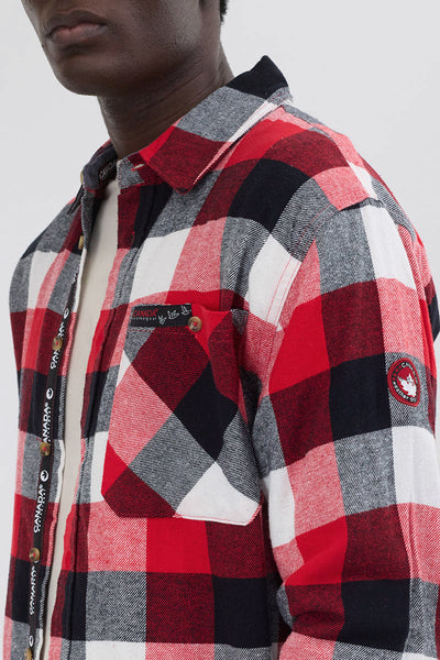 Canada Weather Gear Plaid Button Up Casual Shirt - Red - Mens Casual Shirts - Canada Weather Gear