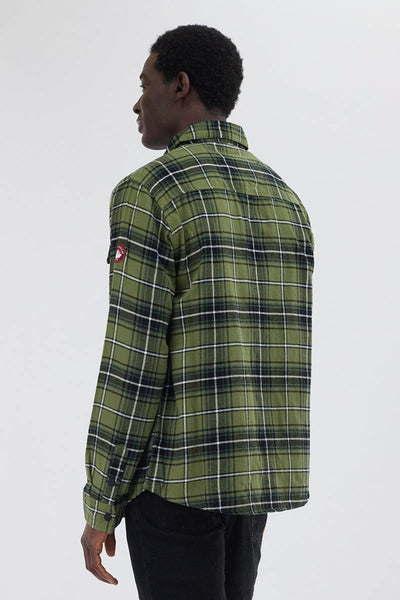 Canada Weather Gear Plaid Button Up Casual Shirt - Olive - Mens Casual Shirts - Canada Weather Gear