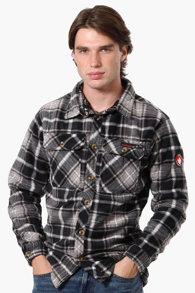 Canada Weather Gear Plaid Sherpa Lined Lightweight Jacket - Black - Mens Lightweight Jackets - Canada Weather Gear