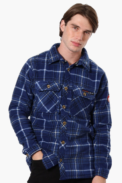 Canada Weather Gear Plaid Sherpa Lined Lightweight Jacket - Navy - Mens Lightweight Jackets - Canada Weather Gear