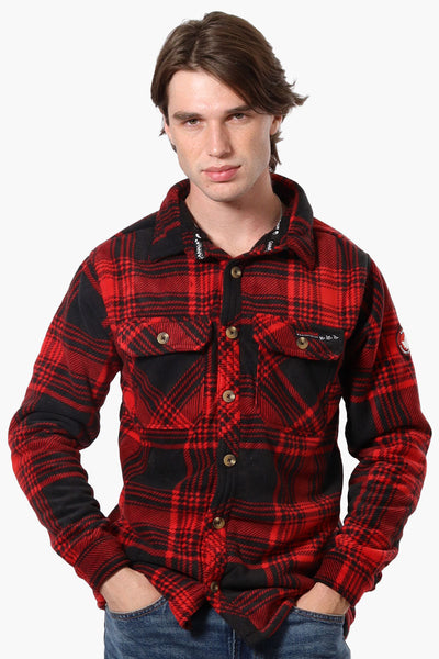 Canada Weather Gear Plaid Sherpa Lined Lightweight Jacket - Red - Mens Lightweight Jackets - Canada Weather Gear