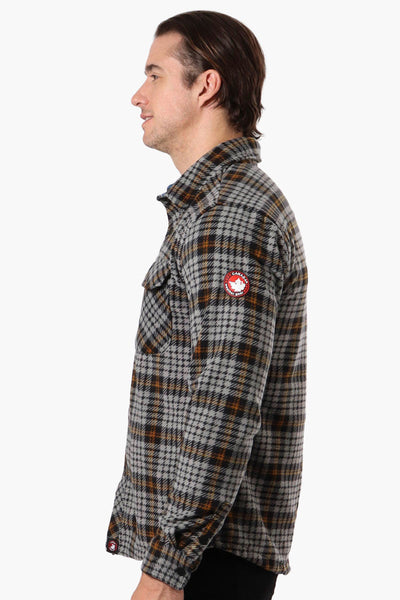 Canada Weather Gear Plaid Fleece Button Up Shacket - Grey